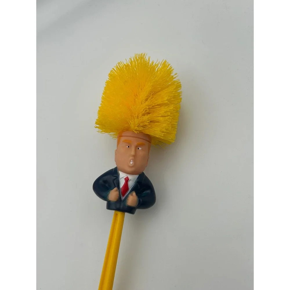 Donald Trump Novelty Toilet Brush Gag Gift Political Satire Yellow Bristles 14